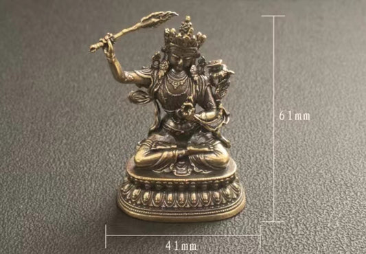 Pure Brass Manjushri Bodhisattva Statue – Unlock Wisdom, Bless Your Life